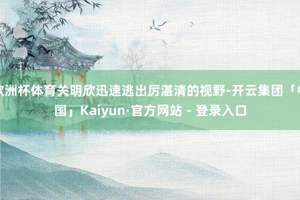 欧洲杯体育关明欣迅速逃出厉湛清的视野-开云集团「中国」Kaiyun·官方网站 - 登录入口